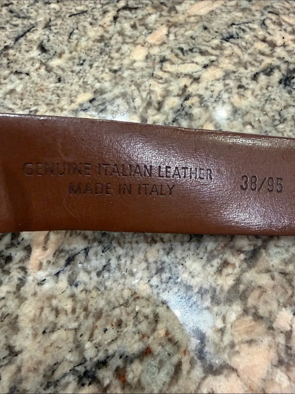 Men's Genuine Brown Italian Leather Belt with Polished Buckle